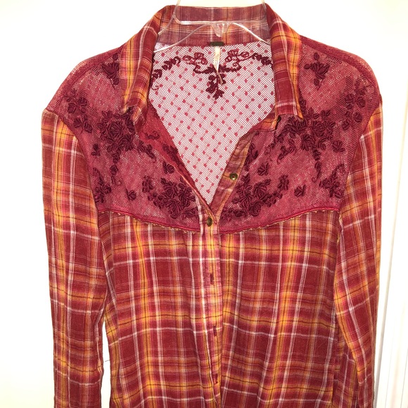 Free People Lace Flannel - Picture 5 of 5